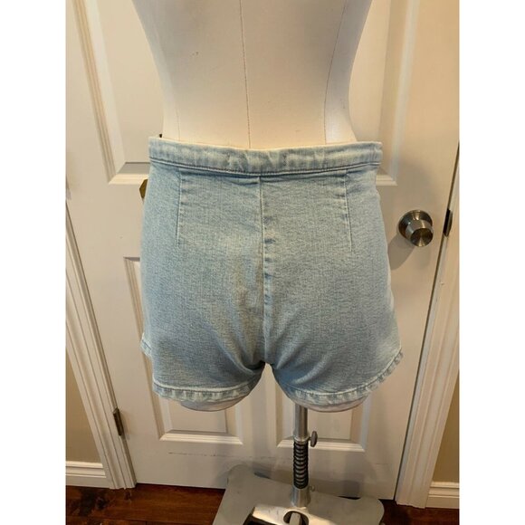 GRLFRND "Diane" Light Wash Blue Denim High Waist Shorts, Size 27 - Picture 4 of 5